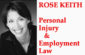 Rose Keith, downtown Vancouver, Personal Injury and Employment Lawyer