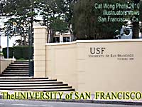 Entrance stairs-gate to the Univeristy of San Francisco camnpus