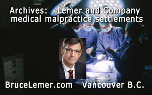 Image of hospital operating room doctors & nurses in surgery - linked to to Bruce Lemer, medical malpractice lawyers website section on archives of medical malpractice/negligence settlements