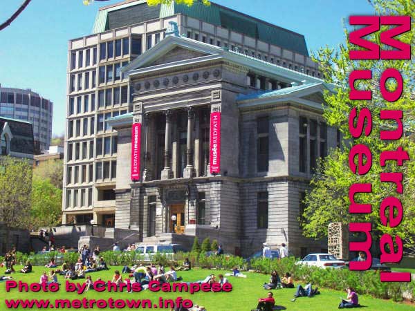 view of people on lawn in front of Montreal Museum