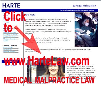 Paul Harte, one of Canada's leading medical malprctice lawyers based in Toronto - CLICK TO THE FIRM WEBSITE