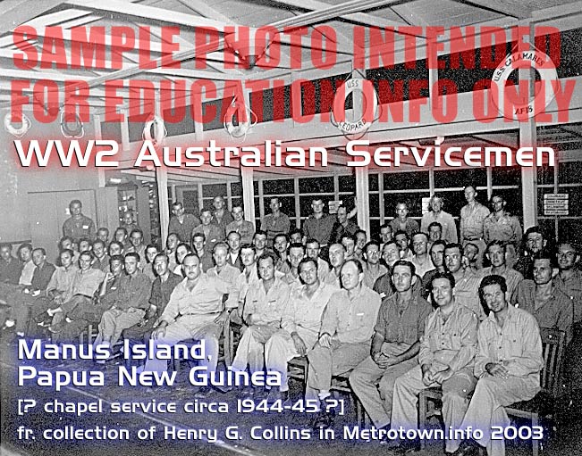 WW2 Chapel Services for Australia soldiers / airforce service men on Manus Island, Papua New Guinea circa 1944-1945
