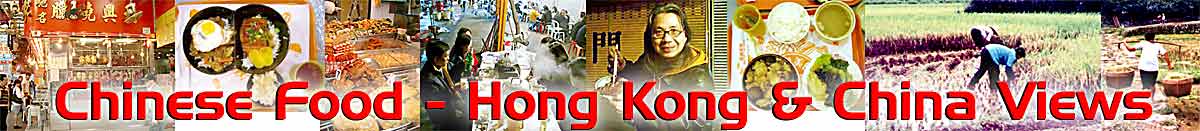 barbeque meat / butcher shops / fish shops / outdoor street restaurants / Hong Kong fast food samples, rice fields in Southern China mainland  CLICK TO HONG KONG INTRO PAGE