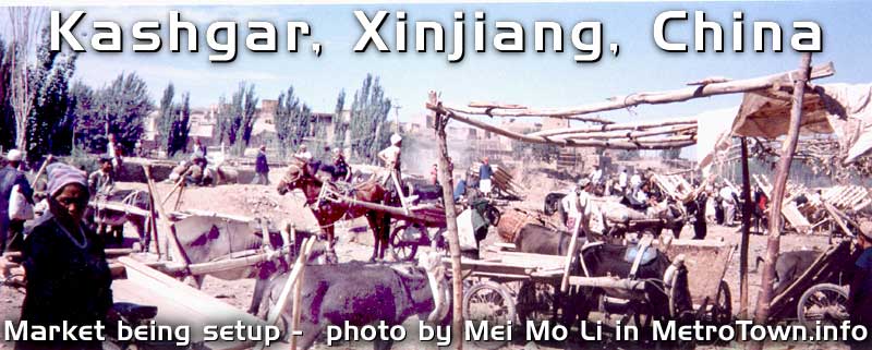 Kashgar, Xinjiang region, China - one of oldest, biggest outdoor markets in Central Asia / western China