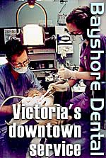 Dr. Donald Bays, Victoria downtown dentist at work