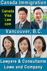 Lowe & Company Vancouver immigration and business services fr. Robert Leong, LLB, Stan Leo, JD; and immigration consultants Vivien Lee, Rita Cheng and Akiko Fujita - 