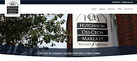 Signage of Hutchison Oss-Cech Marlatt, on Fisgard St. in Victoria  Chinatown